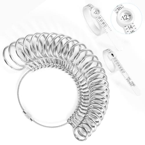 Yuicolili Ring Sizer Measuring Tool Kit,27 PCS Stainless Steel Measuring Ring Tool US Ring Size 0-13 with Half Sizes,2 PCS Finger Ring Sizing Measure Gauge (1 Magnified Glass) Size 1-17 USA Rings Size - Image 1