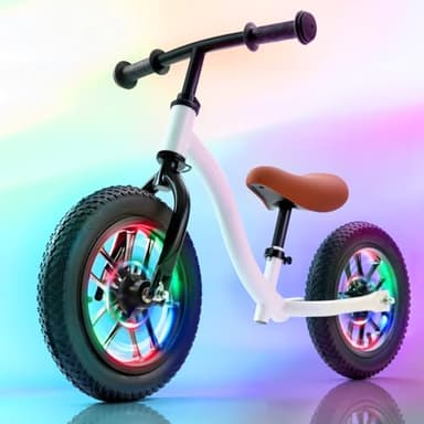 little dove Colorful Lighting Balance Bike 3+ Year Old, No Pedal Bike with Adjustable Handlebar & Seat, Inflatable Tires, Lightweight Toddler Balance Bike, Easy Assembly, Birthday for 3-6 Years - Image 9
