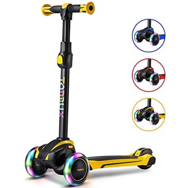 TONBUX Kids Scooter for Age 3-12, Toddler Scooter with 4 Adjustable Heights, Light Up 3-Wheels Scooters, Shock Absorption Design, Lean to Steer, Balance Training Scooters for Kids - Image 1