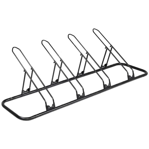 CyclingDeal Bicycle Floor Parking Rack Stand - for Mountain MTB Road Bike - Indoor Home Garage Storage - Adjustable 4 Bikes - Image 1