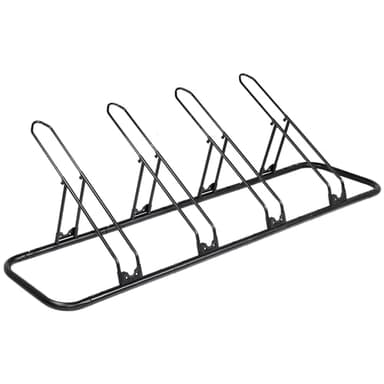 CyclingDeal Bicycle Floor Parking Rack Stand - for Mountain MTB Road Bike - Indoor Home Garage Storage - Adjustable 4 Bikes - Image 1