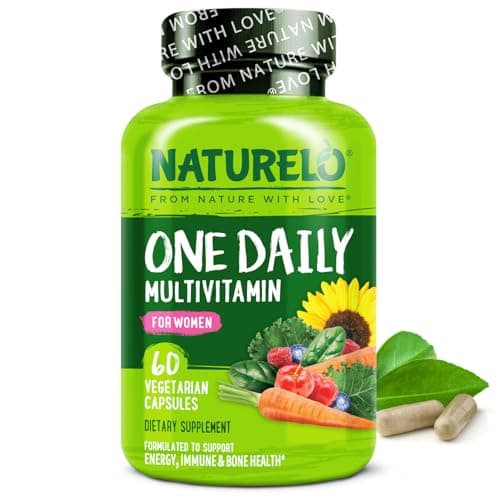 NATURELO One Daily Multivitamin for Women w/Vitamin B12, 60 Ct, Energy Support, Whole Food Daily Women Multivitamin Supplement, Nourish Hair/Skin/Nail, Non-GMO, No Soy, Gluten Free, 2 Month Supply - Image 1