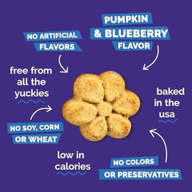 Fruitables Baked Dog Treats, Healthy Pumpkin Treat for Dogs, Low Calorie & Delicious, No Wheat, Corn or Soy, Made in the USA, Pumpkin and Blueberry Flavor, 12oz - Image 5