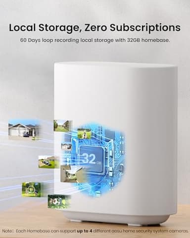 AOSU Solar Security Cameras Wireless Outdoor, 2Mins DIY Installation, No Subscription Cameras for Home Security System, Local Storage, 2K Color Night Vision for Surveillance, 2.4&5ghz WiFi, 4 Cam-kit - Image 3