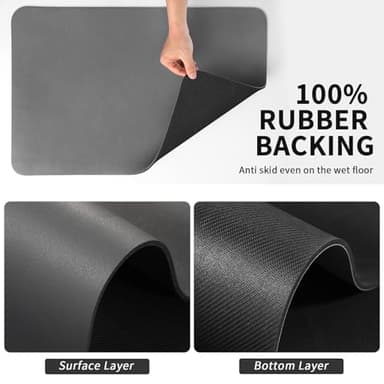HotLive Coffee Mat - Absorbent Hide Stain Rubber Backed Dish Drying Mat for Kitchen Counter - Bar Mats for Countertops Accessories Fit Under Coffee Maker Espresso Machine - Image 6