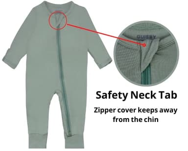 GUISBY Baby Boy Footless Pajamas with Mittens - 2 Way Zipper Long Sleeve Sleepers Pack of 3 3-6 Months - Image 2