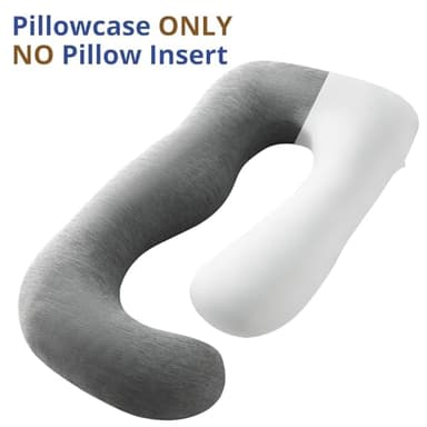 Sasttie Cooling Pregnancy Pillow Cover, 57-inch U Shaped Pregnancy Pillow Case, Fits 55 to 57 Inch Maternity Pillow, Grey (No Pillow Insert) - Image 6