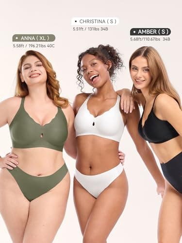 LUCKMEEY Bras for Women No Underwire Wave Push Up Wireless Bra Seamless Bra Full Coverage Bralettes Lift Everyday Bras White - Image 5