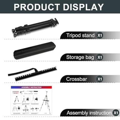 AROIC 4 Pack Art Painting Display Easel Stands,Portable Adjustable Aluminum Metal Tripod Artist Canvases Height from17 to 66 Inch Extra Sturdy forTable-Top/Floor Painting. Black with 4 Storage Bag - Image 2