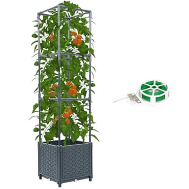 Tomato Planter with Trellis Cage Raised Garden Bed Planters Boxes with Tomato Plant Cages Support Self Watering Pots for Climbing Flowers Vegetable Vine Vegetables Patio Greenhouse Indoor Outdoor - Image 1