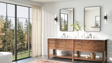 TETOTE Black Bathroom Mirror 20 x 30 Inch Matte Black Bathroom Mirrors, Tempered Glass, Modern Farmhouse Wall Mounted Mirror for Decorative(Horizontal/Vertical) - Image 8