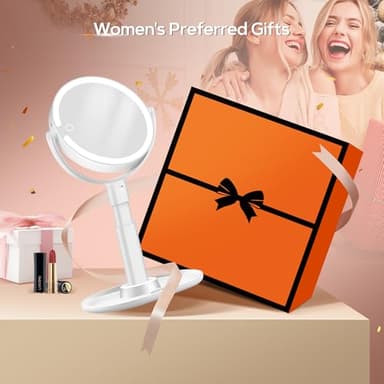 B Beauty Planet Makeup Mirror with Lights, Lighted Magnifying Mirror 30X with 3 Lighting and Adjustable Brightness, 2-Sided Height Adjustable Vanity Mirror for Bathroom, Gifts for Women White - Image 9