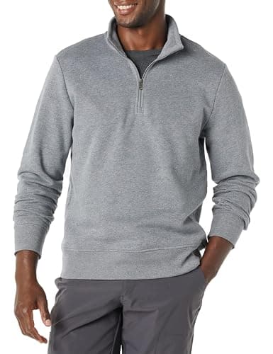 Amazon Essentials Men's Long-Sleeve Quarter-Zip Pullover Fleece Sweatshirt, Medium Grey Heather, XX-Large - Image 1