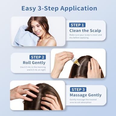 Hair Growth Serum Roll-On 30ml | Patented Blend with 3% Rosemary, 3% Redensyl, 2% AnaGain, Biotin & Niacinamide | No-Rinse, Fast-Absorbing | For Thinning Hair & All Hair Types (1.01 Fl Oz (Pack of 1)) - Image 6