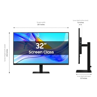 Samsung 32” ViewFinity S8 (S80UD) 4K UHD IPS HDR10 High Resolution Monitor, USB-C, Built-in Speakers, Ergonomic Stand, Built-in KVM Switch, Intelligent Eye Care, LS32D808UBNXGO, 2025 - Image 8