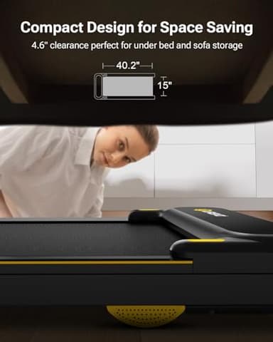 UREVO Walking Pad, Under Desk Treadmill for Home Office, Portable Desk Treadmill with Double Shock Absorption Remote Control LED Display, 265 Lb Capacity - Image 5