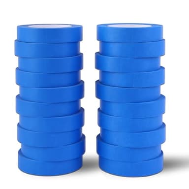 EFOK Blue Painters Tape 1 Inch Bulk - Paint Tape 20 Rolls x 1 Inch x 55 Yards - Painter's Tape Blue Masking Tape for Walls Painting Packing Automotive Home, Total 1100 Yards - Image 1
