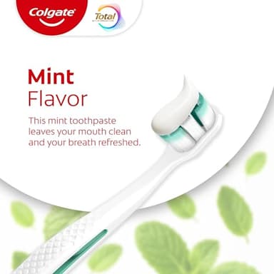 Colgate Total Clean Mint Toothpaste, 10 Benefits, No Trade-Offs, Freshens Breath, Whitens Teeth and Provides Sensitivity Relief, Clean Mint Flavor, 4 Pack, 5.1 Oz Tubes - Image 7