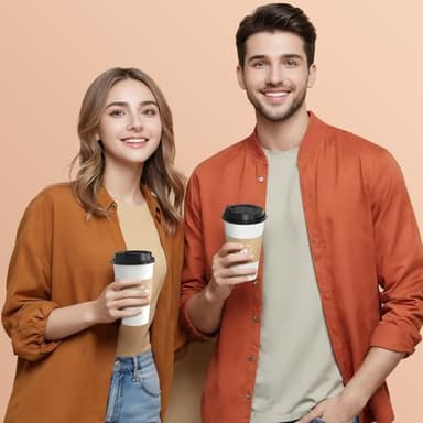 Coffee Cups with Lids and Sleeves, 16 oz 300 Pack To Go Cups with Lids, Paper Hot Cups for Hot & Cold Beverage (White, 16 oz) - Image 6