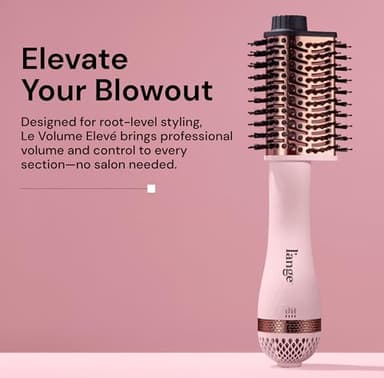 L'ANGE Hair Le Volume Elevé 65MM 2-in-1 Titanium Brush Dryer | Dry and Style | Unique Teardrop Shape Barrel | 3 Heat Settings | 360° Vented Airflow | Ionic Technology for Frizz-Free Styling (Blush) - Image 2