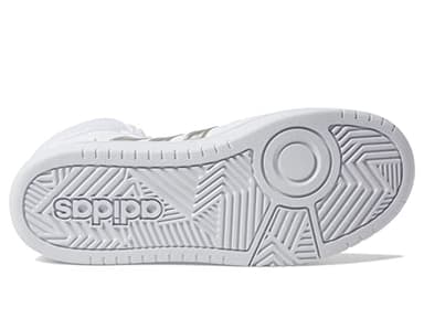 adidas Hoops 3.0 Mid Basketball Shoe, White/White/White, 5 US Unisex Big Kid - Image 4