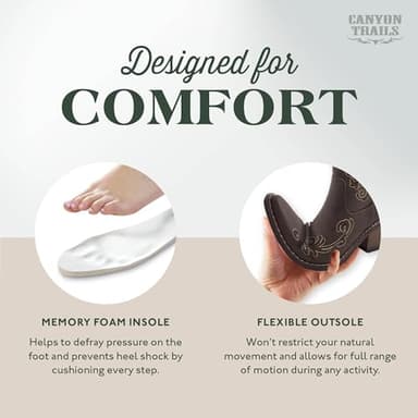 Canyon Trails - Western Boots for Women - Ankle Style Cowgirl Boots (Dark Brown- Arlene) Comfortable Women Cowboy Boots for Women & Teen Girls - Women Cowgirl Boot, Dark Brown, 11 - Image 3