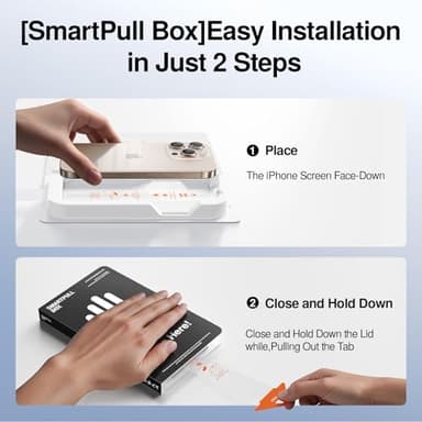SMARTDEVIL 3 Pack Screen Protector for iPhone 16 Pro Max, Bubble-and-Dust-Free Box, HD Tempered Glass, Military Grade Shatterproof & Ultra Durable, Easy Installation - Image 2