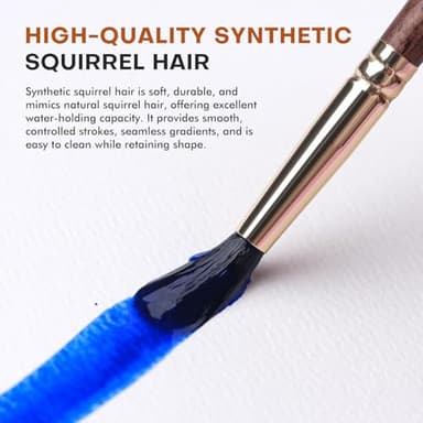 Watercolor Brushes Professional, Fuumuui 10Pcs Synthetic Squirrel Hair Water Color Paint Brush Set for Artists - Flat, Round Pointed, Dagger, Cats Tongue Oval Wash for Watercolor Gouache Inks Painting - Image 5