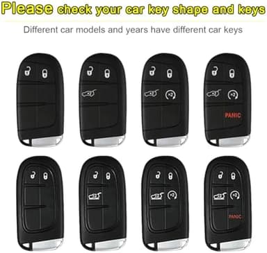 GZJUNFUGJ Key Chain Fob Case Cover Compatible For Dodge Challenger Charger Durango Jeep Grand Cherokee Chrysler Accessories Key Shell Bag Keychain Keyring - Image 4