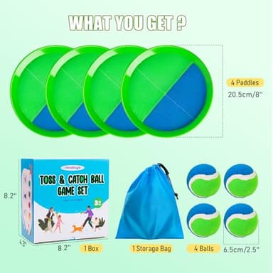Innotoys Toss and Catch Ball Game - Ideal Outdoor Beach, Pool & Yard Toy for Toddlers and Kids Ages 4, 5, 6, 7, 8+, Perfect for Boys Girls - Great Birthday Gift & Easter Basket Stuffer - Image 3