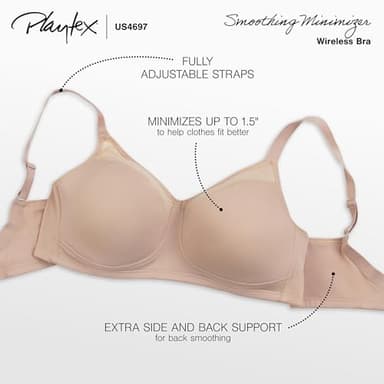 Playtex womens 18 Hour Smoothing Wirefree Us4697 Minimizer Bra, Nude, 38D US - Image 5