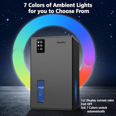 NineSky Dehumidifiers for Home, 95 OZ Water Tank, (1000 sq.ft) Dehumidifiers for Bathroom Bedroom Basement with Auto Shut Off,7 Colors LED Light(Gray) - Image 3