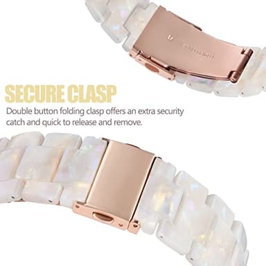 V-MORO Resin Band Compatible with Apple Watch Series 7/8/9/10/11 41mm/40mm/38mm/42mm Fashion Strap for iWatch Series 6/5/4/3/2/1/SE Lightweight Bracelet Wristband Replacement Women(Colorful Ivory White) - Image 7