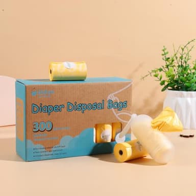 USBOO Diaper Disposal Bags - 20 Refill Rolls/300 Pack Baby Poop Bag with Dispenser | Tropical Fruit Scented | Leak Proof & Trash Bags for Diapers | Baby Essentials - Image 2