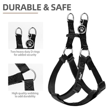 PUPTECK No Pull Dog Harness Soft Adjustable Basic Nylon Step in Puppy Vest Outdoor Walking with ID Tag Medium - Image 2