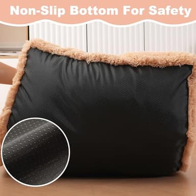 Bedfolks Waterproof Dog Crate Bed, Plush With Removable Washable Cover, Faux Fur Pad for Small Dogs and Cats, Fluffy Kennel 21"x13", Pink - Image 6