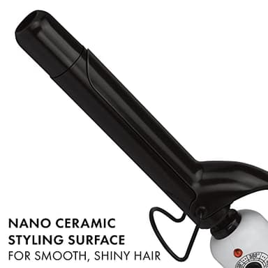 HOT TOOLS Pro Artist Nano Ceramic Curling Iron/Wand | For Smooth, Shiny Hair (1” in) Black/White - Image 4