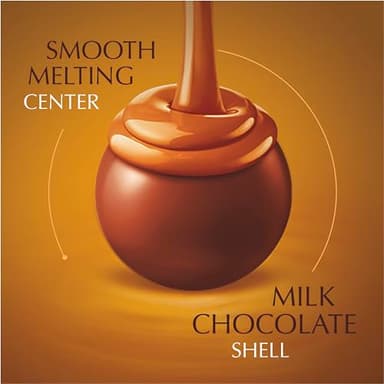 Lindt LINDOR Caramel Milk Chocolate Candy Truffles, Milk Chocolate Candy with Smooth, Melting Truffle Center, 25.4 oz., 60 Count - Image 4
