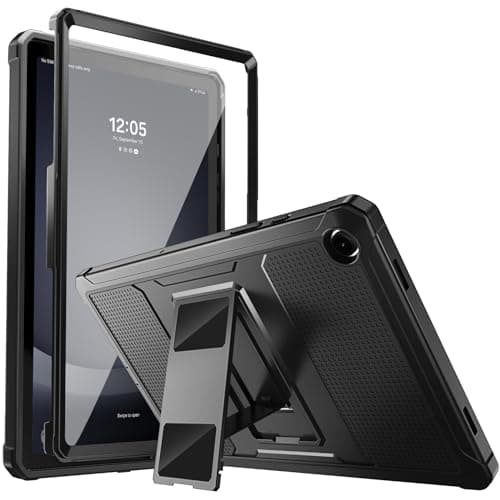 MoKo Case Fit Galaxy Tab A9 Plus 11-Inch 2023 (SM-X210/X216/X218), Shockproof Full Body Rugged Stand Back Cover Built-in Screen Protector Fit Galaxy Tab A9+ 11" 2023, Black - Image 1