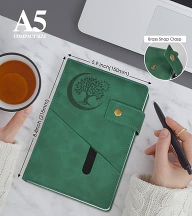 PAIBAS Lined Journal Notebook for Men, A5 Leather Journals for Writing Women, Hardcover Notebooks for Work,School,Note Taking,Travel,Business,Personal daily Diary,200 Page College Ruled (5.9" x 8.4") - Image 2