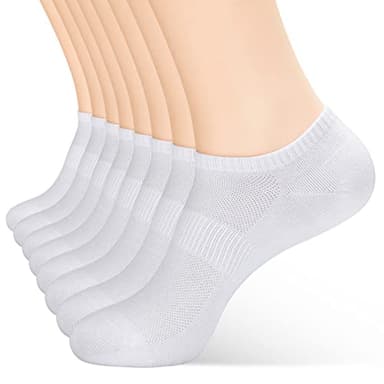 inhees 8 Pairs Ankle Socks Women's and Men Thin Athletic Running Cotton Low Cut No Show Socks - Image 1