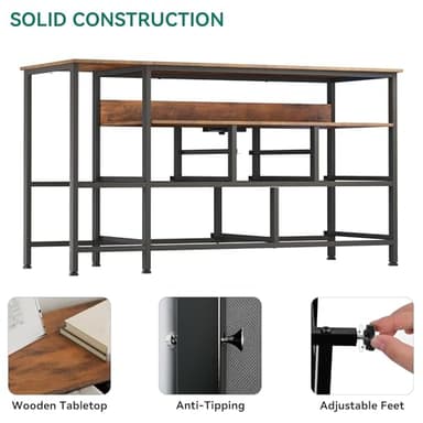 YITAHOME Dresser TV Stand with Power Outlet for 55'' TV, 9 Drawer Dresser for Bedroom, Media TV Console Table with Side Pockets & Hooks, Fabric Dresser Chest of Drawers for Bedroom, Living Room - Image 8