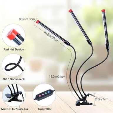 Orchbloom Clip Grow Light for Seed Starting with Timer, 27W Grow Lights for Indoor Plants Full Spectrum, 2025 Brightest LED Plant Grow Light for Houseplants, Bonsai, Pot Plants, Seedlings - Image 6