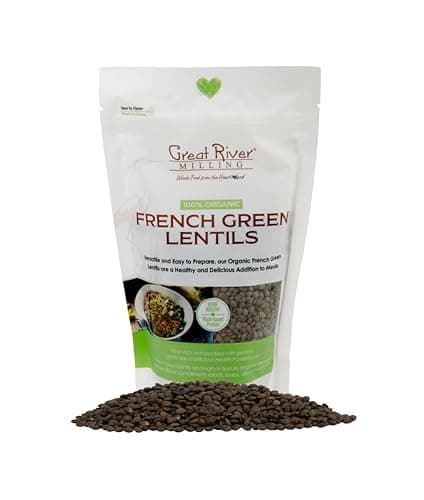 Great River Milling Organic French Green Lentils | Plant Based Organic Protein | Gluten Free | Kosher | Vegan | Organic Fiber | Heart Healthy Certified by American Heart Association, 1Lb. (Pack of 1) - Image 1