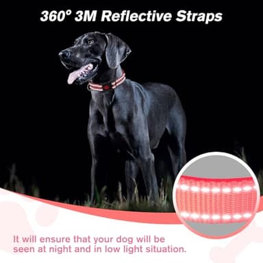 VTOPVMAX Martingale Collar for Dogs, Reflective Nylon Dog Collar with One 70.86 in Long Dog Leash, Quick Release Buckle, Adjustable Nylon Collars for Dogs Walking Training (Rose M) - Image 3