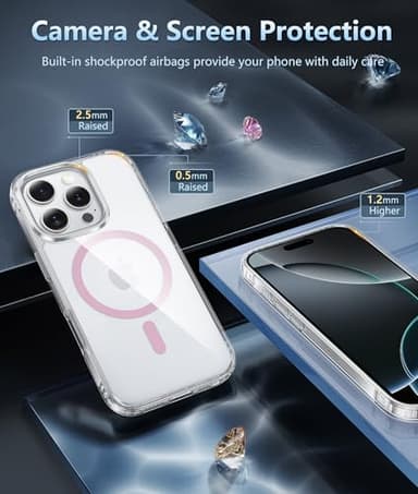 FNTCASE for iPhone 16 Pro-Max Case: Magnetic Military Grade Drop Protection Anti Yellowing Cell Phone Cover - Rugged Shockproof Protective Bumper Transparent Cases - Image 5