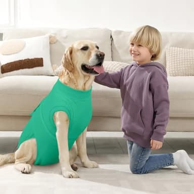 Kuoser Dog Surgery Suit Female Spay, Dog Recovery Suit Male Neuter, Puppy Clothes Onesie for Surgery Anti Licking Abdominal Wounds Pet Surgical Recovery Bodysuit Shirt, Substitute E-Collar & Cone - Image 7