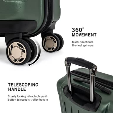 Kenneth Cole REACTION Renegade Luggage Expandable 8-Wheel Spinner Lightweight Hardside Suitcase, Cilantro, 20-inch Carry On - Image 4
