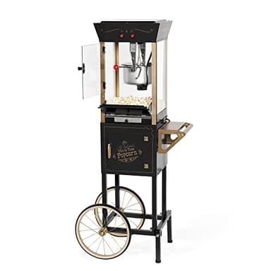 Nostalgia Popcorn Maker Machine - Professional Cart With 8 Oz Kettle Makes Up to 32 Cups - Vintage Popcorn Machine Movie Theater Style - Black - Image 1
