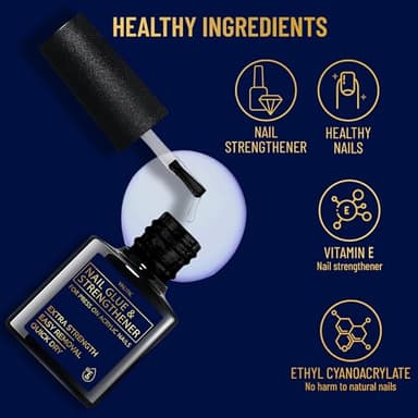 Valitic Strong Nail Glue and Strengthener for Acrylic and Press On Nails - Quick Dry Brush On Gel for Long Lasting Effect - Adhesive Nail Bond for False Nails with Tips Strengthener - 2 PACK - Image 4